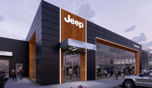 Вхід в автосалон Jeep