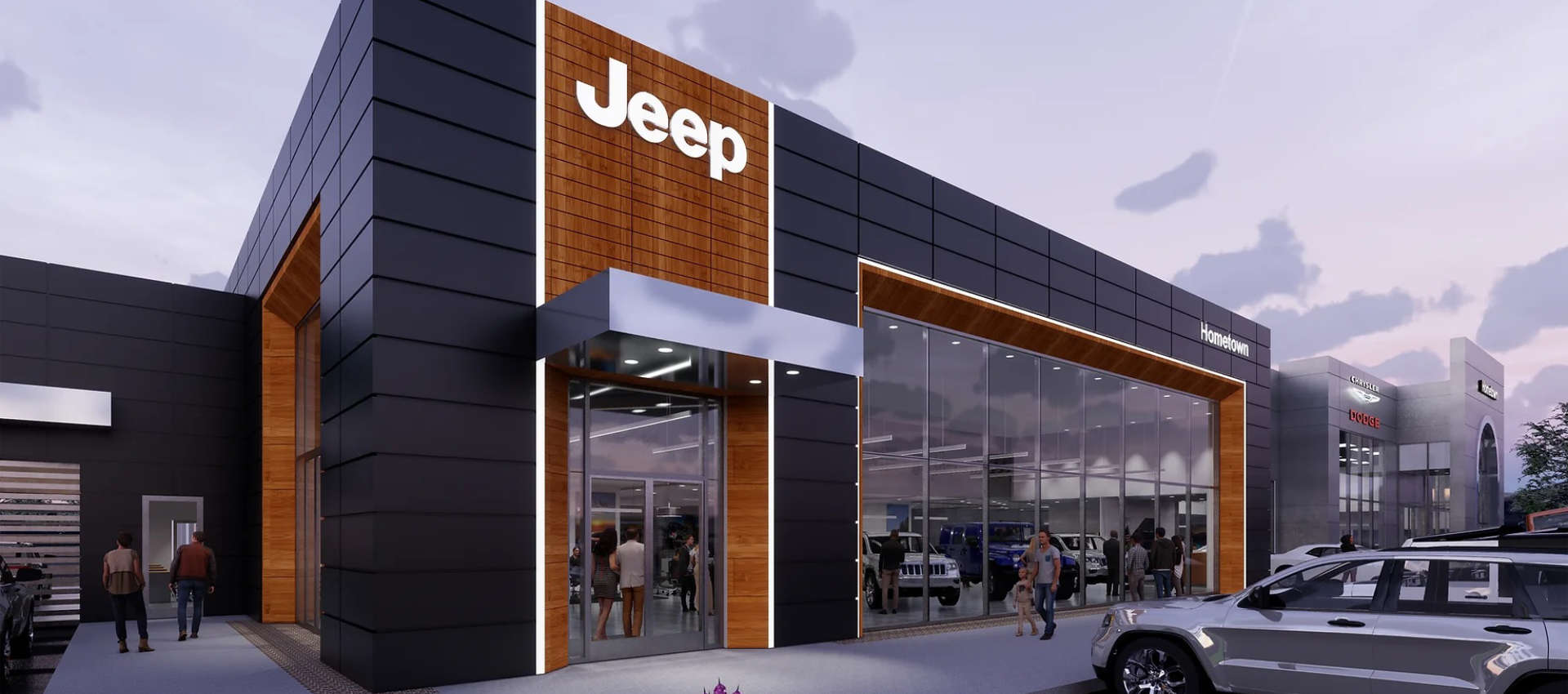 Автосалон Jeep, зовнішній вигляд