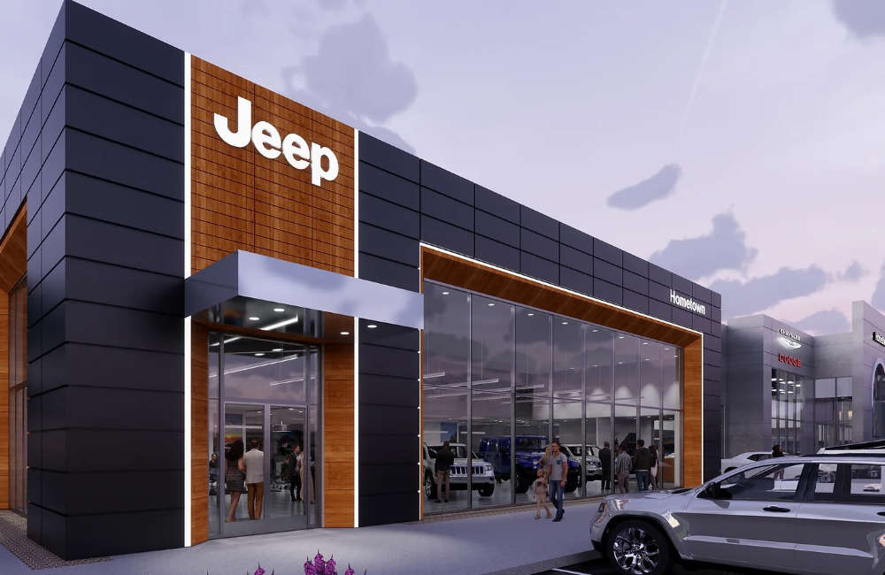 Автосалон Jeep, зовнішній вигляд