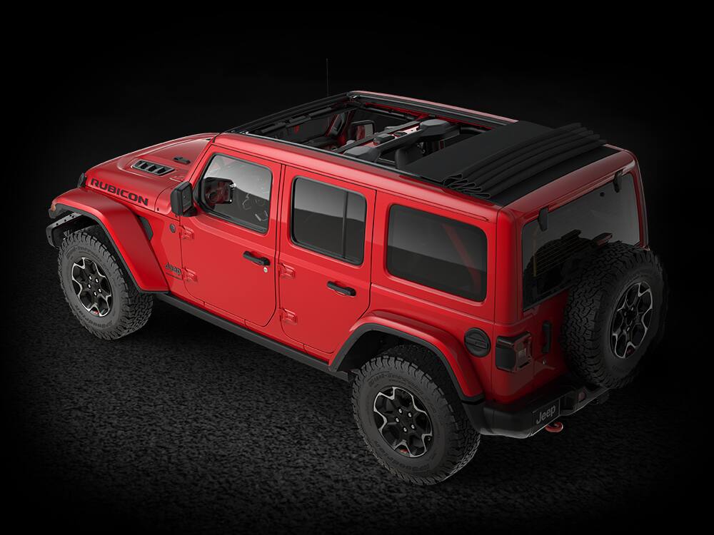 Jeep Wrangler, червоний колір, дах Sky One-Touch з електроприводом