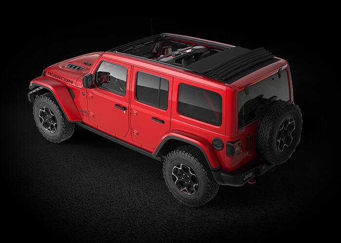 Jeep Wrangler, червоний колір, дах Sky One-Touch з електроприводом