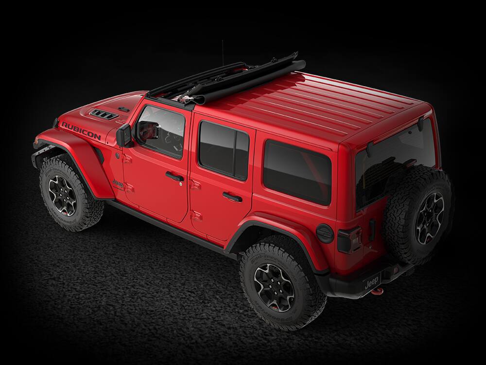 Jeep Wrangler, червоний колір, Sunrider для жорсткого даху